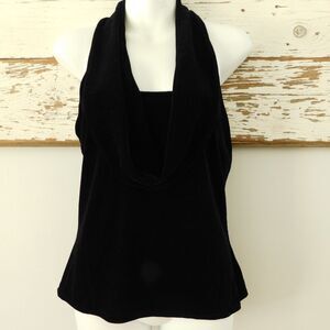 Vintage Medium Jessica McClintock Black Velvet Top Formal Racerback Cowl Y2K NWT